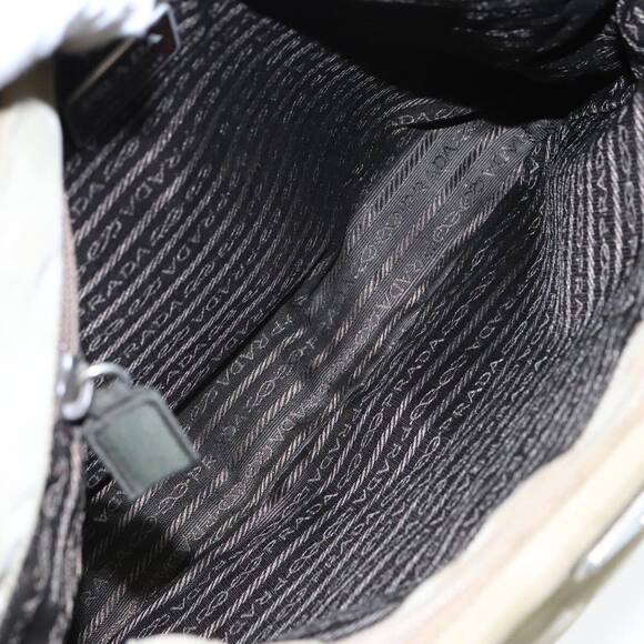 PRADA Tote Bag Nylon Beige Silver Auth bs18439 - Picture 11 of 16